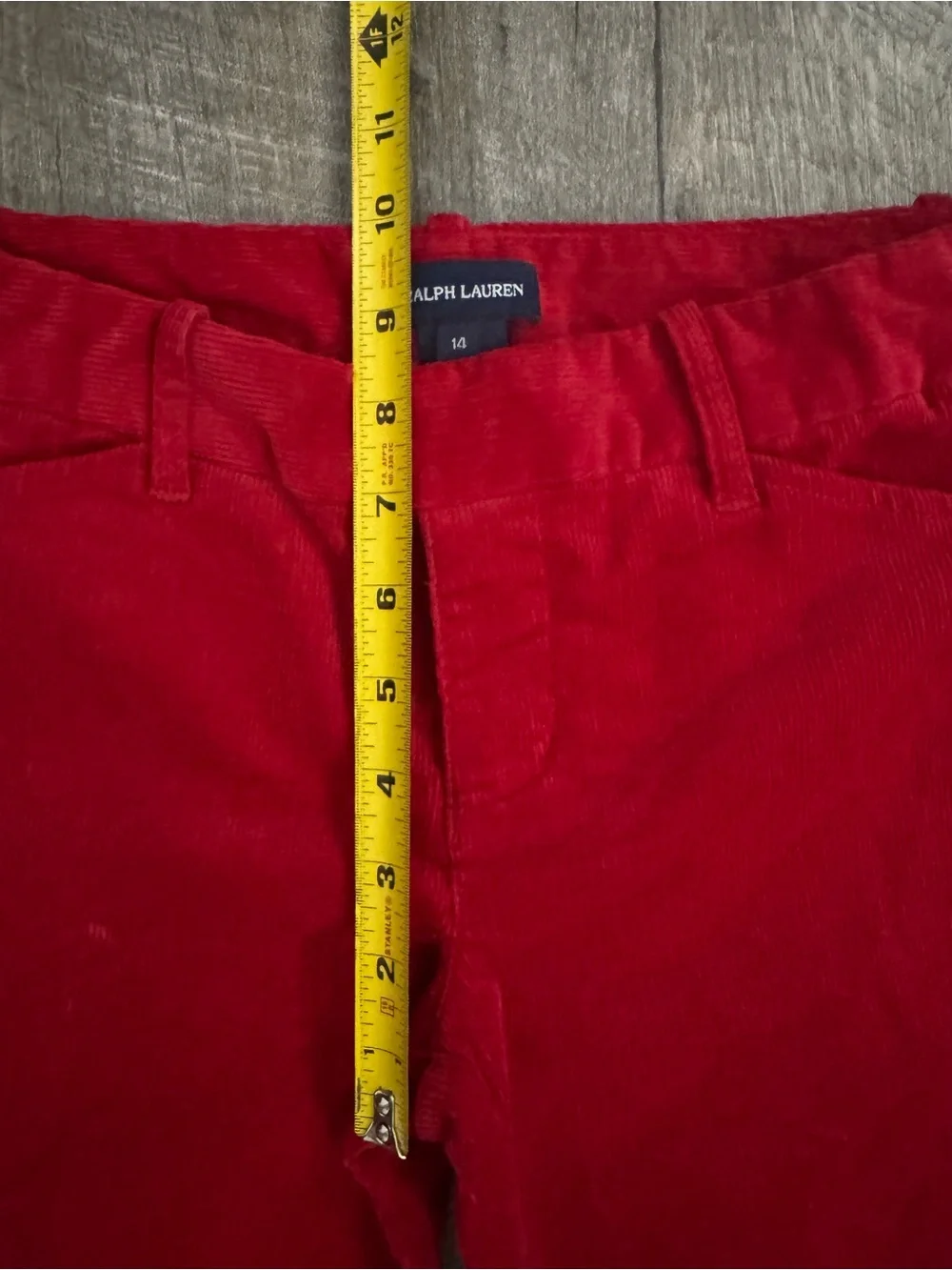 Ralph Lauren Red Corduroy Riding Breech Pants Sz Girls 14 Holidays Luxury